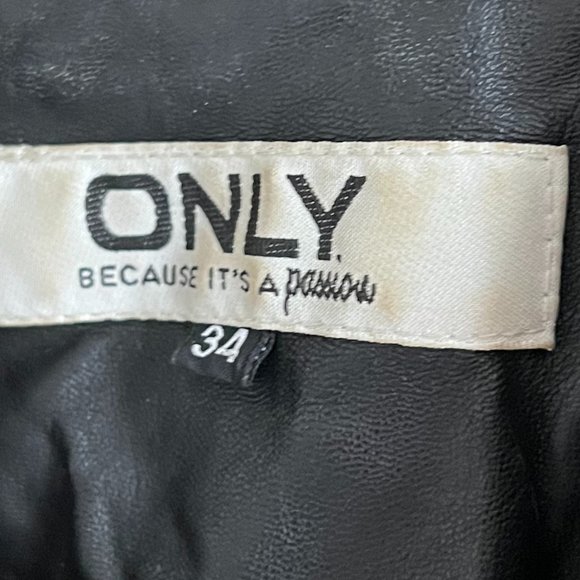 ONLY Faux Leather Jacket With Gold Zippers - Picture 3 of 8
